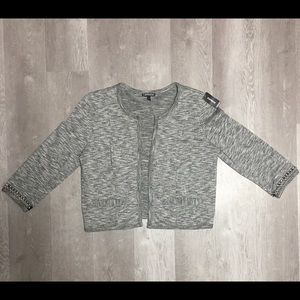 Grey Express Cardigan With Silver Detailing
